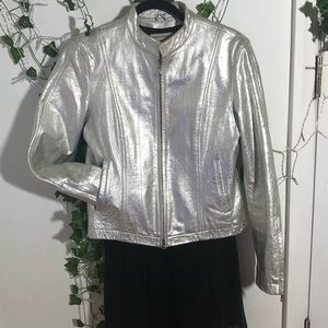 Wilson’s Leather Medium Silver Leather Jacket
